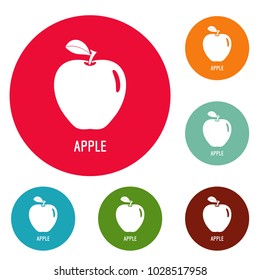 Apple icons circle set vector isolated on white background