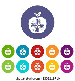 Apple icons color set vector for any web design on white background