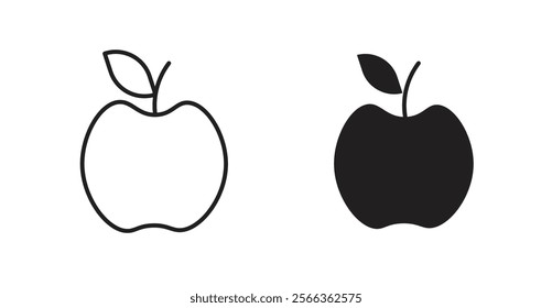 Apple icons in line stroke and flat versions