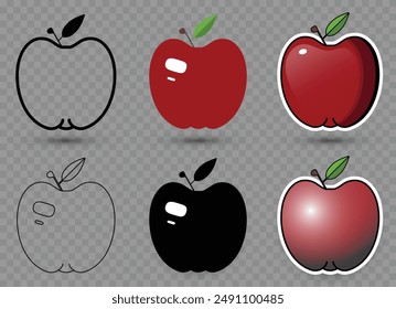 Iconos manzana  estilo