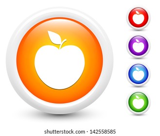 Apple Icons on Round Button Collection Original Illustration