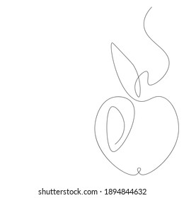 Apple icons on white background one line drawing, vector illustration	