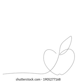 Apple icons on white background one line drawing, vector illustration