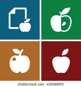 Apple icons set. set of 4 apple filled icons such as