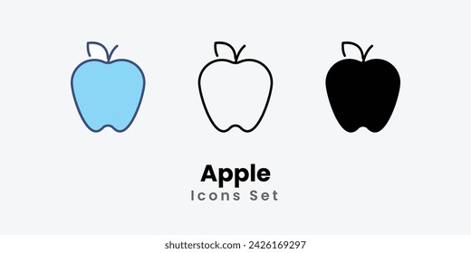 Iconos de Apple conjunto de iconos de otoño vector ilustración de stock.