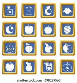 Apple icons set in blue color isolated vector illustration for web and any design