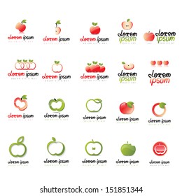 Apple Icons Set - Isolated On White Background - Vector Illustration, Graphic Design Editable For Your Design. Apple Logo