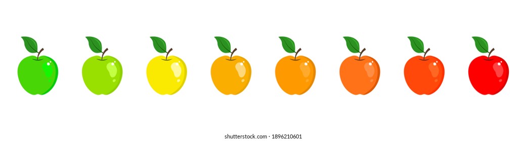 iconos de manzana aislados en fondo blanco