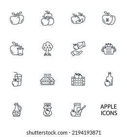 apple icons set . apple pack symbol vector elements for infographic web