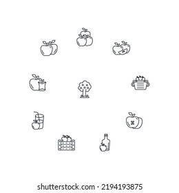 apple icons set . apple pack symbol vector elements for infographic web