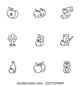 apple icons set . apple pack symbol vector elements for infographic web