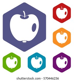 Apple icons set rhombus in different colors isolated on white background