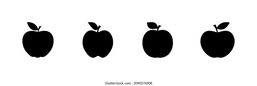 Apple icons set. Apple sign and symbols for web design.