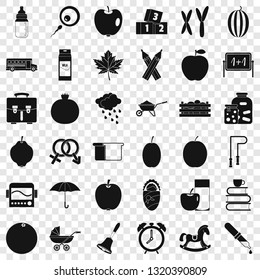 Apple icons set. Simple style of 36 apple vector icons for web for any design