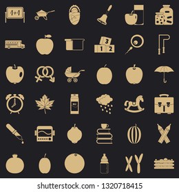 Apple icons set. Simple style of 36 apple vector icons for web for any design