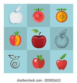 Apple icons set. Vector illustration