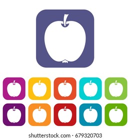 Apple icons set vector illustration in flat style In colors red, blue, green and other