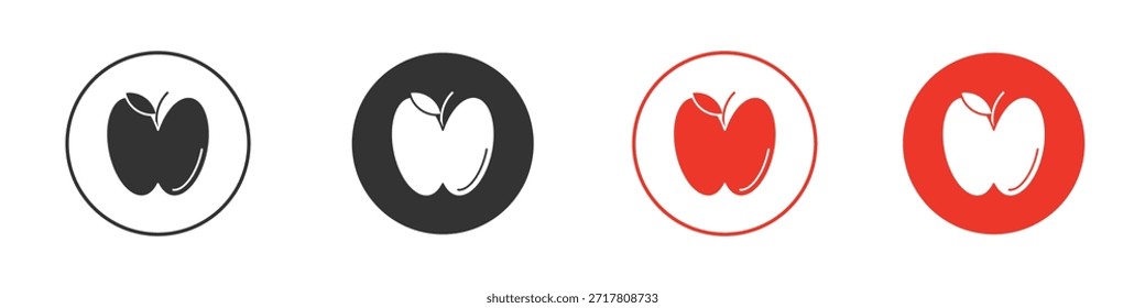 Apple icons simple flat silhouette vector illustration