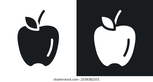 Apple icons in solid black and white colors