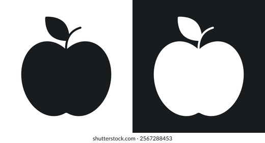 Apple icons in solid black and white colors