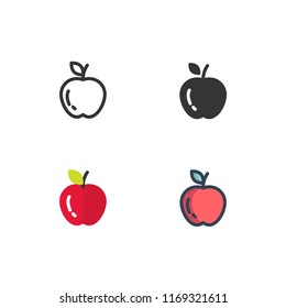 apple icons vector with four different styles