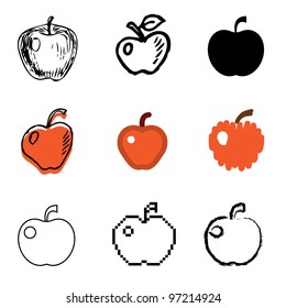 apple icons vector set
