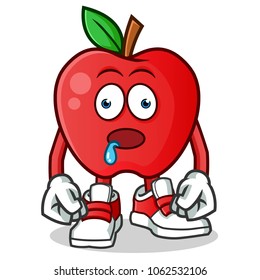 apple idiot with punch mascot vector cartoon illustration