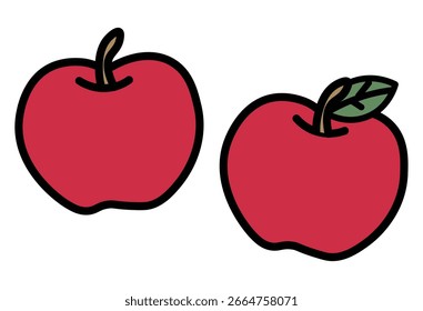 Ilustración de Apple (2 piezas, diseño plano simple)


