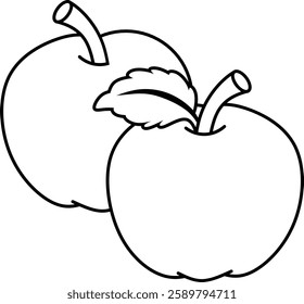apple illustration coloring page printable