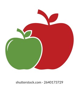 apple illustration in flat design for web and graphic design