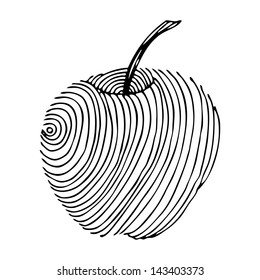 Apple illustration on simple white background