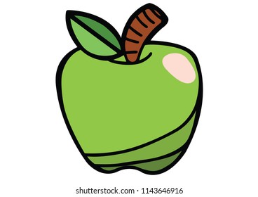 Apple Illustration on white background