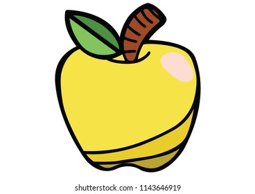 Apple Illustration on white background