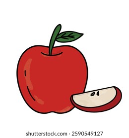 an apple illustration, red apple