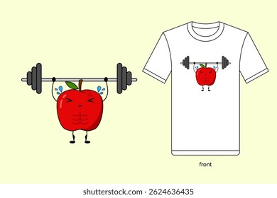 Apple illustration vector design with T-shirt mockup. EPS 10