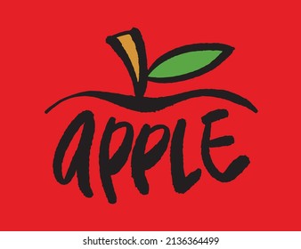 Apple illustrations - Hand drawn food ingredients, Apple - vector