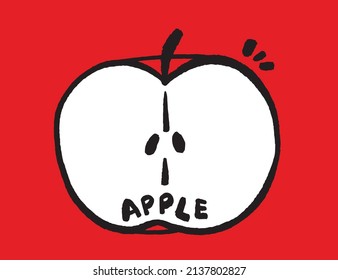 Apple illustrations - Hand drawn food ingredients, Apple - vector