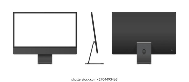Maqueta monitor escritorio negro
