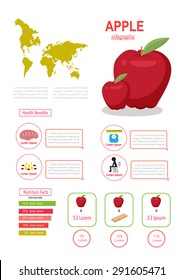 Apple info graphic illustration, vector