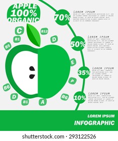 Apple Infographics, Fruit . vector illustration