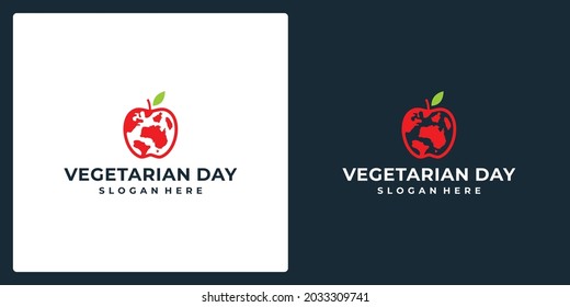 apple inspiration with a globe shape. premium vector