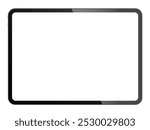 Apple iPad Pro M4 Tablet PC Device Blank Screen Shiny Frame Mockup Template. Vector Illustration