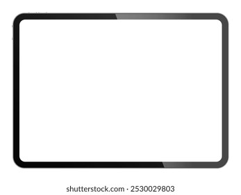 Apple iPad Pro M4 Tablet PC Device Blank Screen Shiny Frame Mockup Template. Vector Illustration