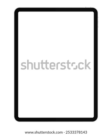 Apple iPad Pro realistic tablet pc device blank screen mockup template vector illustration