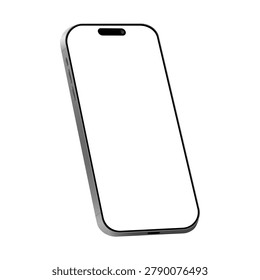 Apple iPhone 17 Pro Max 3d smartphone device mockup template with blank screen, isolated technology graphic design. Modern realistic mobile phone for advertising, vector illustration