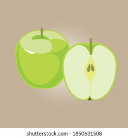 Apple. Isolated fruit. Design vector element.