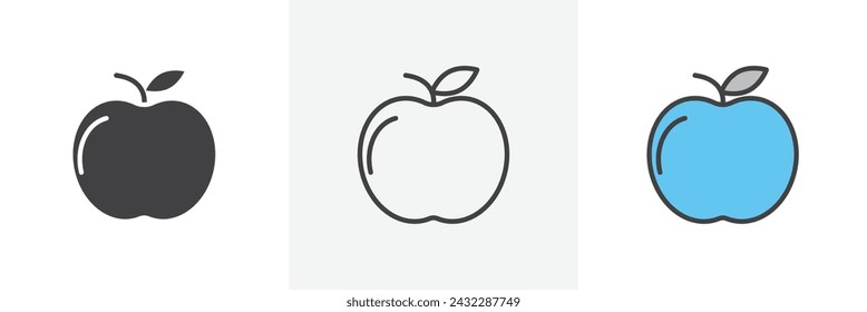 Apple Isolated Line Icon Style Design. Simple Vector Illustration