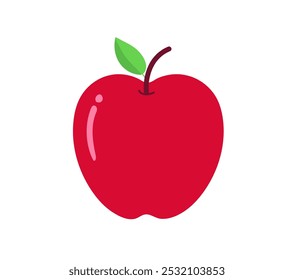 Maçã isolada sobre fundo branco. Ícone de maçã vermelha. Fruta de maçã para saudável. Ilustração vetorial