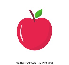 Maçã isolada sobre fundo branco. Ícone de maçã vermelha. Fruta de maçã para saudável. Ilustração vetorial