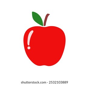 Maçã isolada sobre fundo branco. Ícone de maçã vermelha. Fruta de maçã para saudável. Ilustração vetorial